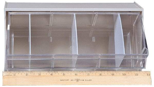 Quantum Storage - 11-7/8" Wide x 5-15/16" High x 5-1/4" Deep, Small Parts Tip Out Stacking Bin Organizer - Polystyrene Frame, 1 Compartments, 11" Wide x 5-1/4" High Bin - Makers Industrial Supply