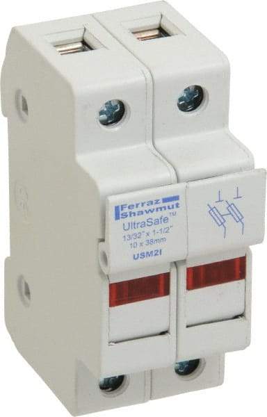 Ferraz Shawmut - 2 Pole, 1000 VDC and 800 VAC, 30 Amp, DIN Rail Mount Fuse Holder - Compatible with CC Class, 1-1/2 Inch Long x 1.38 Inch Wide and 13/32 Inch Diameter Fuse - Makers Industrial Supply