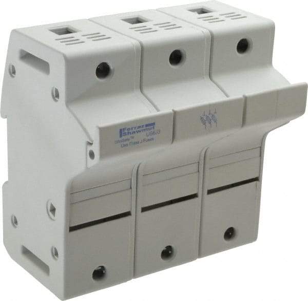 Ferraz Shawmut - 3 Pole, 600 VAC/VDC, 60 Amp, DIN Rail Mount Fuse Holder - Compatible with J Class, 58mm Long x 3.84 Inch Wide and 22mm Diameter Fuse - Makers Industrial Supply