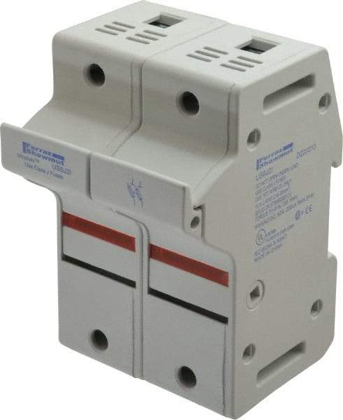 Ferraz Shawmut - 2 Pole, 600 VAC/VDC, 60 Amp, DIN Rail Mount Fuse Holder - Compatible with J Class, 58mm Long x 2.56 Inch Wide and 22mm Diameter Fuse - Makers Industrial Supply