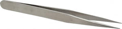 Value Collection - 5" OALmm-SA Precision Tweezers - General Utility, Fine Point, Narrow Shank - Makers Industrial Supply