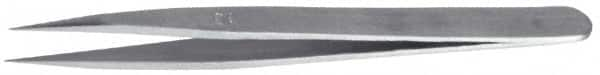 Value Collection - 3-1/2" OAL 0C-SS Precision Tweezers - Short, Flat Tip - Makers Industrial Supply