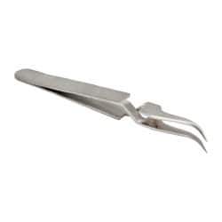 Value Collection - 4-11/32" OAL N7 Reverse Action Tweezers - Curved Fine Point - Makers Industrial Supply