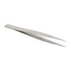 Value Collection - 4-1/4" OAL Stainless Steel Assembly Tweezers - Thin, Fine, Light Point - Makers Industrial Supply