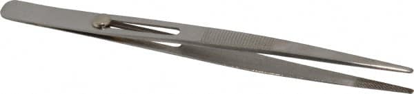 Value Collection - 5-3/4" OAL Assembly Tweezers - Slide Locking Broad Point, Serrated Body/Tip - Makers Industrial Supply