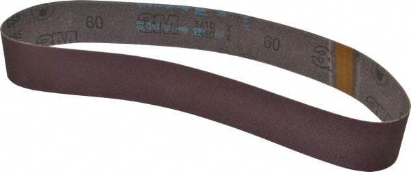 3M - 2" Wide x 36" OAL, 60 Grit, Aluminum Oxide Abrasive Belt - Aluminum Oxide, Medium, Coated, X Weighted Cloth Backing, Series 341D - Makers Industrial Supply