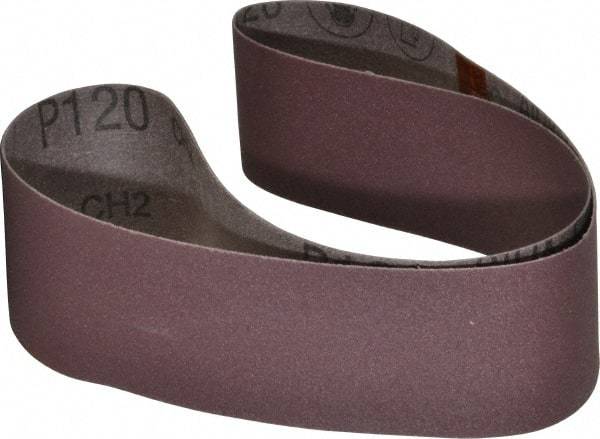 3M - 2" Wide x 36" OAL, 120 Grit, Aluminum Oxide Abrasive Belt - Aluminum Oxide, Fine, Coated, X Weighted Cloth Backing, Series 341D - Makers Industrial Supply