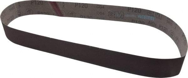 3M - 2" Wide x 48" OAL, 120 Grit, Aluminum Oxide Abrasive Belt - Aluminum Oxide, Fine, Coated, X Weighted Cloth Backing, Series 241D - Makers Industrial Supply