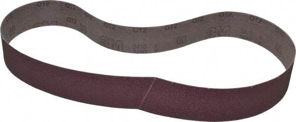 3M - 2" Wide x 48" OAL, 60 Grit, Aluminum Oxide Abrasive Belt - Aluminum Oxide, Medium, Coated, X Weighted Cloth Backing, Series 241D - Makers Industrial Supply