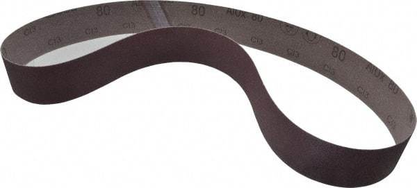 3M - 2" Wide x 48" OAL, 80 Grit, Aluminum Oxide Abrasive Belt - Aluminum Oxide, Medium, Coated, X Weighted Cloth Backing, Series 341D - Makers Industrial Supply