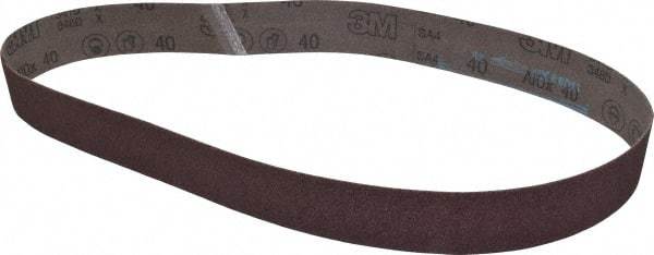 3M - 2" Wide x 48" OAL, 40 Grit, Aluminum Oxide Abrasive Belt - Aluminum Oxide, Coarse, Coated, X Weighted Cloth Backing, Series 341D - Makers Industrial Supply