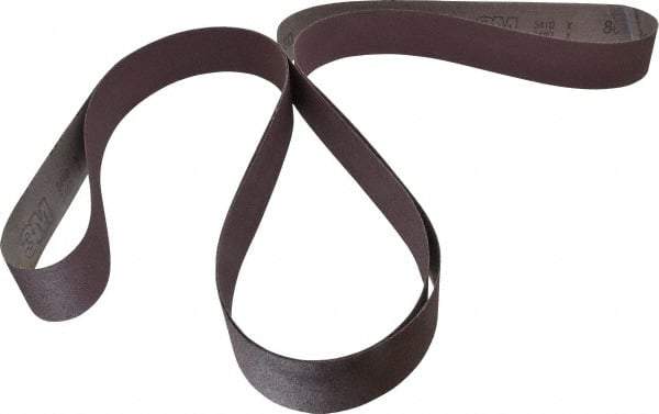 3M - 2" Wide x 132" OAL, 80 Grit, Aluminum Oxide Abrasive Belt - Aluminum Oxide, Medium, Coated, X Weighted Cloth Backing, Series 341D - Makers Industrial Supply