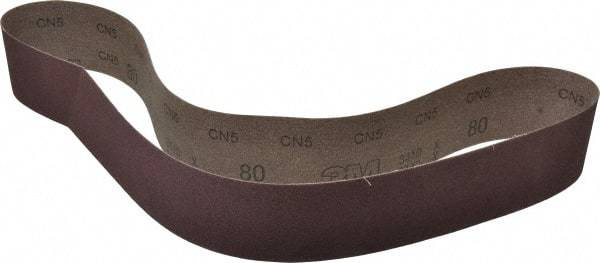 3M - 2-1/2" Wide x 48" OAL, 80 Grit, Aluminum Oxide Abrasive Belt - Aluminum Oxide, Medium, Coated, X Weighted Cloth Backing, Series 341D - Makers Industrial Supply