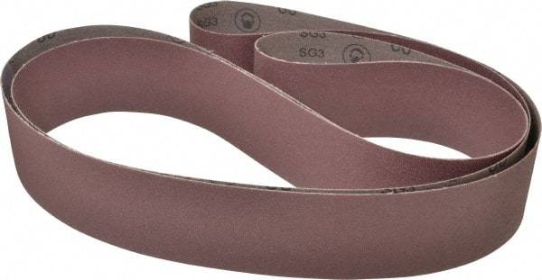 3M - 3" Wide x 132" OAL, 80 Grit, Aluminum Oxide Abrasive Belt - Aluminum Oxide, Medium, Coated, X Weighted Cloth Backing, Series 341D - Makers Industrial Supply