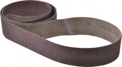 3M - 3" Wide x 132" OAL, 36 Grit, Aluminum Oxide Abrasive Belt - Aluminum Oxide, Very Coarse, Coated, X Weighted Cloth Backing, Series 341D - Makers Industrial Supply