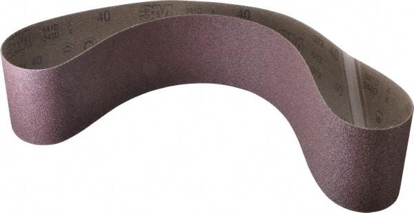 3M - 4" Wide x 54" OAL, 40 Grit, Aluminum Oxide Abrasive Belt - Aluminum Oxide, Coarse, Coated, X Weighted Cloth Backing, Series 341D - Makers Industrial Supply