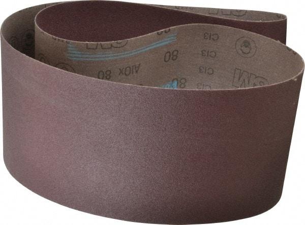 3M - 6" Wide x 60" OAL, 80 Grit, Aluminum Oxide Abrasive Belt - Aluminum Oxide, Medium, Coated, X Weighted Cloth Backing, Series 341D - Makers Industrial Supply