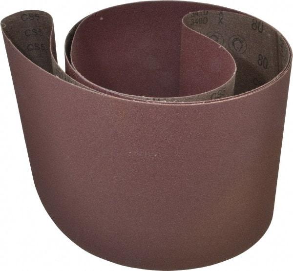 3M - 8" Wide x 107" OAL, 80 Grit, Aluminum Oxide Abrasive Belt - Aluminum Oxide, Medium, Coated, X Weighted Cloth Backing, Series 341D - Makers Industrial Supply