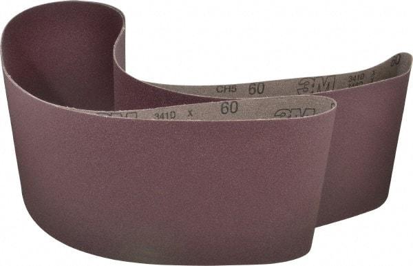 3M - 8" Wide x 107" OAL, 60 Grit, Aluminum Oxide Abrasive Belt - Aluminum Oxide, Medium, Coated, X Weighted Cloth Backing, Series 341D - Makers Industrial Supply