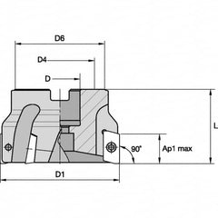 Kennametal - 160mm Cut Diam, 40mm Arbor Hole Diam, Indexable Square-Shoulder Face Mill - Makers Industrial Supply