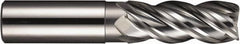 SGS - 1", 4 Flute, Single End, Solid Carbide, 0.06" Corner Radius End Mill - 4" OAL, Right Hand Flute, 1-1/2" LOC, Right Hand Cut - Makers Industrial Supply