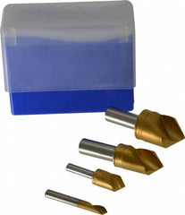 M.A. Ford - 4 Piece, 1/4 to 1" Head Diam, 82° Included Angle, Single End Countersink Set - Makers Industrial Supply