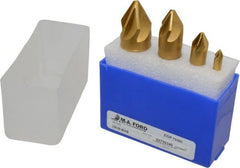 M.A. Ford - 4 Piece, 1/4 to 1" Head Diam, 60° Included Angle, Single End Countersink Set - Makers Industrial Supply