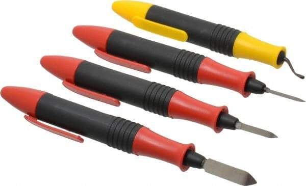 Shaviv - Hand Deburring Tool Set - Plastic Handle - Makers Industrial Supply