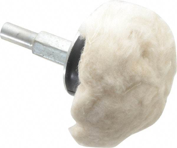 Dico - 2" Diam, 1/4" Shank Diam, Mushroom Shaped Mounted Bob - Hard Density, 2-1/2" Head Length, Wool Felt - Makers Industrial Supply