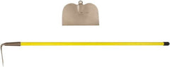 Ampco - 5-7/8" High x 10" Wide Square Aluminum Bronze Hoe - 55" Long Fiberglass Straight Handle, No Step - Makers Industrial Supply