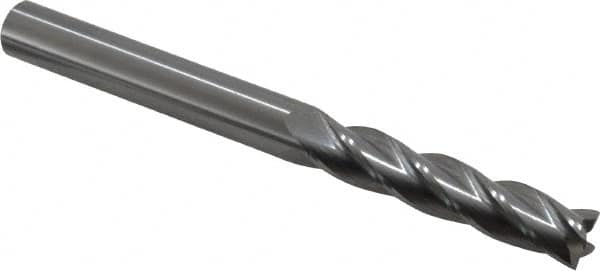 OSG - 3/8", 1-3/4" LOC, 3/8" Shank Diam, 4" OAL, 4 Flute, Solid Carbide Square End Mill - Single End, Uncoated, Spiral Flute, 30° Helix, Centercutting, Right Hand Cut, Right Hand Flute, Series 484 - Makers Industrial Supply