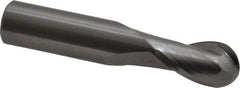 OSG - 3/8" Diam, 5/8" LOC, 2 Flute Solid Carbide Ball End Mill - Uncoated, Single End, 2" OAL, 3/8" Shank Diam, Spiral Flute - Makers Industrial Supply