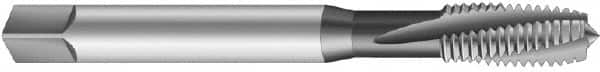 Emuge - 7/8-9 UNC 3 Flute 2BX Plug Spiral Flute Tap - Cobalt, Nitride Finish, 5.512" OAL, Left Hand Flute, Right Hand Thread, Series Rekord C-Ti - Makers Industrial Supply