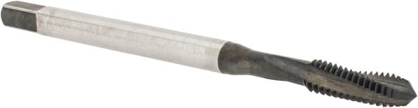 Emuge - #8-32 UNC 3 Flute 3BX Modified Bottoming Spiral Flute Tap - Cobalt, Oxide Finish, 2.48" OAL, Right Hand Flute, Right Hand Thread, Series Rekord D-Ti - Makers Industrial Supply