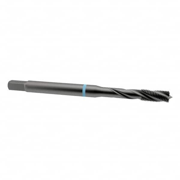 Emuge - 3/8-16 UNC 3 Flute 2B Modified Bottoming Spiral Flute Tap - Cobalt, Oxide Finish, 3.937" OAL, Right Hand Flute, Right Hand Thread, Series Enorm-VA - Makers Industrial Supply