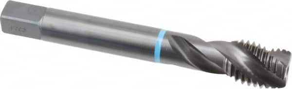 Emuge - 3/4-10 UNC 3 Flute 2B Modified Bottoming Spiral Flute Tap - Cobalt, Oxide Finish, 4.921" OAL, Right Hand Flute, Right Hand Thread, Series Enorm-VA - Makers Industrial Supply