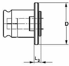 Emuge - 0.652" Tap Shank Diam, 0.489" Tap Square Size, 13/16" Tap, #3 Tapping Adapter - Exact Industrial Supply