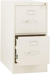 Hon - 26" Wide x 29" High x 26-1/2" Deep, 2 Drawer Vertical File with Lock - Steel, Putty - Makers Industrial Supply