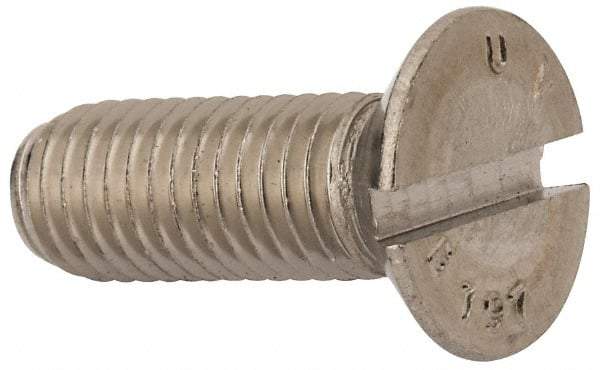 Value Collection - M12x1.75 Metric Coarse, 35mm OAL Slotted Drive Machine Screw - Flat Head, Grade 316 & A4 Stainless Steel, Uncoated, Without Washer - Makers Industrial Supply