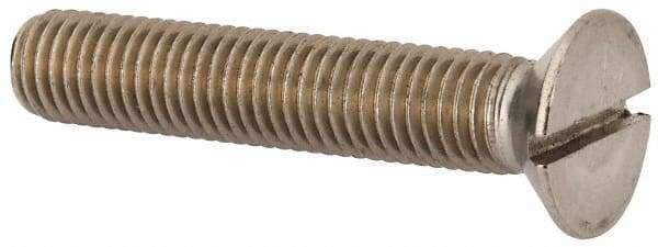 Value Collection - M12x1.75 Metric Coarse, 65mm OAL Slotted Drive Machine Screw - Flat Head, Grade 316 & A4 Stainless Steel, Uncoated, Without Washer - Makers Industrial Supply