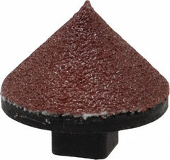 Superior Abrasives - 7/8" Diam 80 Grit 90° Included Angle Cone Center Lap - Aluminum Oxide, Medium Grade, Shank Mounted - Makers Industrial Supply