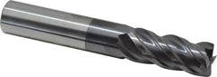 ProMax - 9/16", 4 Flute, Single End, Solid Carbide, 0.03" Corner Radius End Mill - 3-1/2" OAL, 40° Helix, Right Hand Flute, 1-1/4" LOC, Right Hand Cut - Makers Industrial Supply