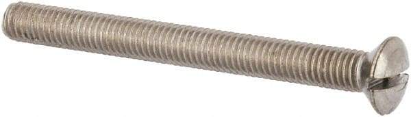 Value Collection - M5x0.80 Metric Coarse, 50mm OAL Slotted Drive Machine Screw - Oval Head, Grade 316 & A4 Stainless Steel, Uncoated, Without Washer - Makers Industrial Supply