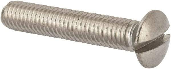 Value Collection - M6x1.00 Metric Coarse, 35mm OAL Slotted Drive Machine Screw - Oval Head, Grade 316 & A4 Stainless Steel, Uncoated, Without Washer - Makers Industrial Supply