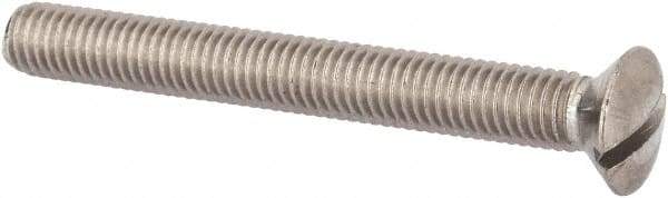 Value Collection - M8x1.25 Metric Coarse, 70mm OAL Slotted Drive Machine Screw - Oval Head, Grade 316 & A4 Stainless Steel, Uncoated, Without Washer - Makers Industrial Supply