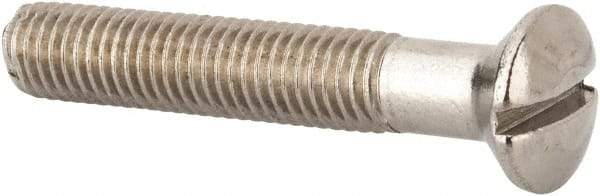 Value Collection - M10x1.50 Metric Coarse, 60mm OAL Slotted Drive Machine Screw - Oval Head, Grade 316 & A4 Stainless Steel, Uncoated, Without Washer - Makers Industrial Supply