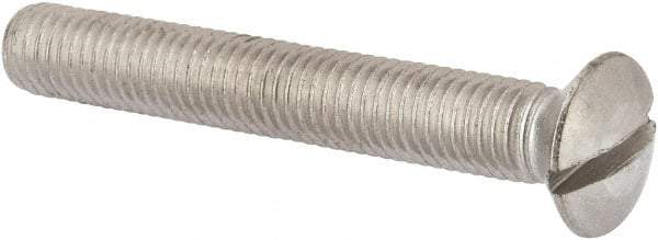 Value Collection - M10x1.50 Metric Coarse, 70mm OAL Slotted Drive Machine Screw - Oval Head, Grade 316 & A4 Stainless Steel, Uncoated, Without Washer - Makers Industrial Supply