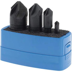 M.A. Ford - 4 Piece, 1/4 to 1" Head Diam, 90° Included Angle, Single End Countersink Set - Makers Industrial Supply