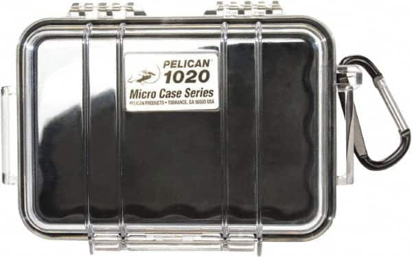 Pelican Products, Inc. - 4-3/4" Wide x 2-1/8" High, Clamshell Hard Case - Clear/Black, Polycarbonate - Makers Industrial Supply