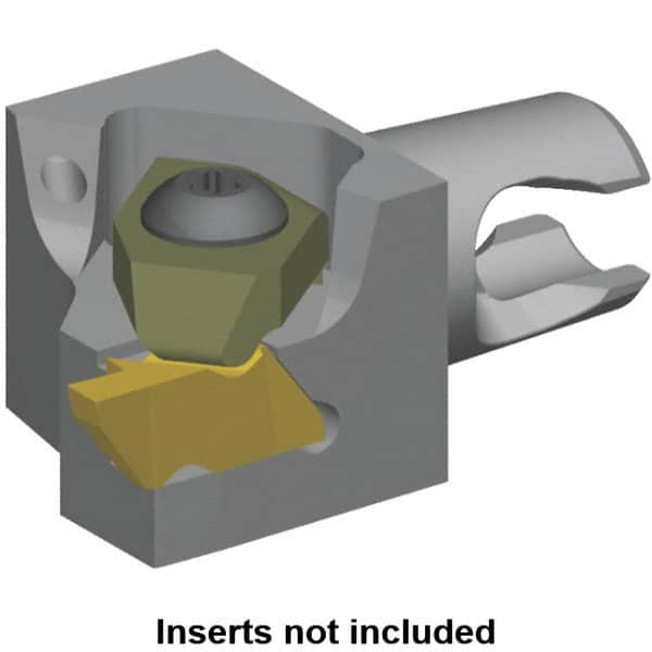 Kennametal - NG2R Insert, 20mm Head Length, Modular Grooving Cutting Unit Head - Right Hand Cut, System Size KM16, Through Coolant, Series Micro Top Notch - Makers Industrial Supply